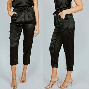 Cami NYC Hadar Waist Tie Trouser Tapered Leg Pant Women’s Black Size Small